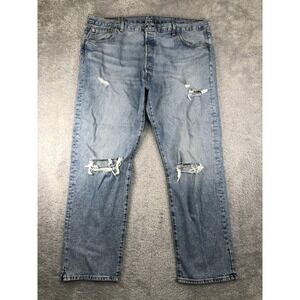 Levi's 501 93 Jeans Men's 44x32 Blue Straight Distressed Button Fly